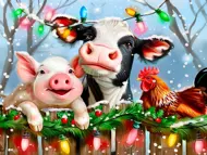 Puzzle Vianoce na farme