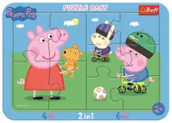 Puzzle 2v1 Šťastné prasiatko Peppa