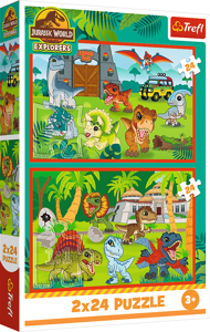 Puzzle 2x24 Malí dinosauri