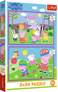 Puzzle 2x24 Peppa na ihrisku