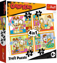 Puzzle 4v1 Garfield miluje lasagne