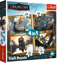 Puzzle 4v1 Ako si vycvičiť draka - Dni drakov