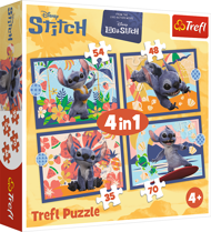Puzzle 4v1 Lilo & Stitch: Dovolenka na Havaji