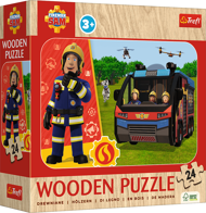 Puzzle Požiarnik Sam drevený