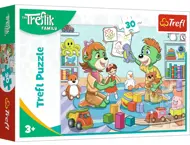 Puzzle Den lykkelige Trefliks-familie