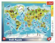 Puzzle World Map with Animals