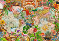 Puzzle Premium Plus Tea Time: starinski zemljevid sveta