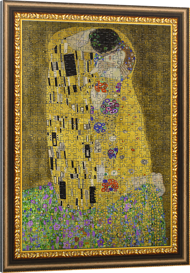 Puzzle Puzzle v umeleckom ráme Klimt: Bozk