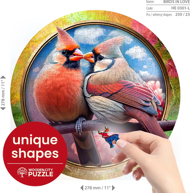 Puzzle Drevené zaľúbené vtáky image 2