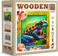 Puzzle Kleurrijke kikker van hout