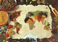 Puzzle Carte du monde à base de plantes