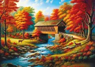 Puzzle Red Trees Bridge