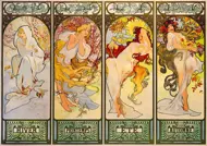Puzzle Alfons Mucha: Štyri ročné obdobia