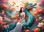 Puzzle Blauer Drache