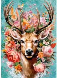 Puzzle Cerf fleuri