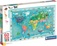 Puzzle Mapa divokej prírody 60 maxi