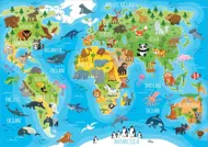 Puzzle Mapa mundial com animais
