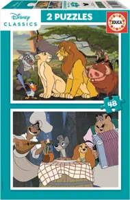 Puzzle 2x48 Disneyho zvieratká