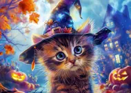 Puzzle Chat de la petite sorcière