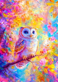 Puzzle Pastelowa sowa