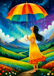 Puzzle Parapluie arc-en-ciel