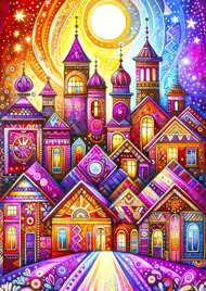 Puzzle Fialové mesto