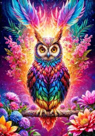Puzzle Hibou néon