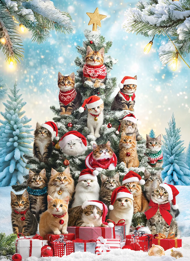 Puzzle Cat Christmas Tree
