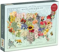 Puzzle Kvety v tvare USA