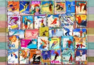 Puzzle Ski Stamp Posters collage