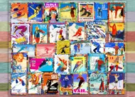 Puzzle Ski Stamp Posters