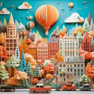 Puzzle Ako papier: Panoráma mesta