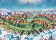 Puzzle Art cartographique : le monde des montagnes alpines