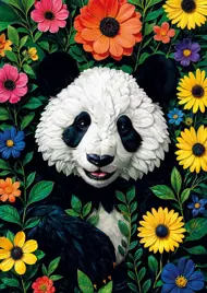 Puzzle Kvitnúca panda