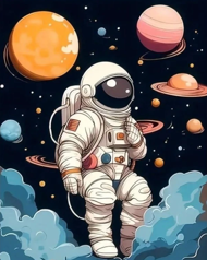 Puzzle Diamantová maľba: Astronaut 30x40cm