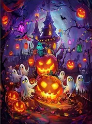 Puzzle Diamantová maľba: Halloween 30x40cm