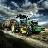 Puzzle Diamantová maľba: Traktor v akcii 30x40cm