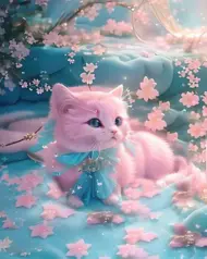 Puzzle Diamant painting: Pink cat 30x40cm