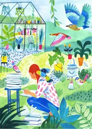 Puzzle Čítanie v záhrade