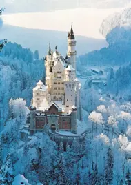 Puzzle Neuschwanstein v zime