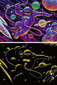 Puzzle Călătorie în spațiu – neon image 2