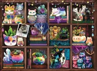 Puzzle Katzen und Sukkulenten