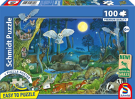 Puzzle Tiere im nächtlichen Wald