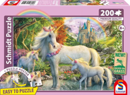 Puzzle Klisna jednorožce se dvěma hříbaty