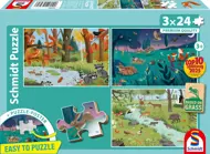 Puzzle 3x24 Lesné zvieratá