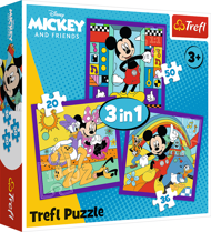 Puzzle 3v1 Mickey: Mickey a jeho veselá posádka