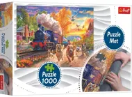 Puzzle Psy rýchlejšie ako vlak + podložka na puzzle