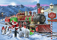 Puzzle Čas na čaj Premium Plus: Vianočný vlak